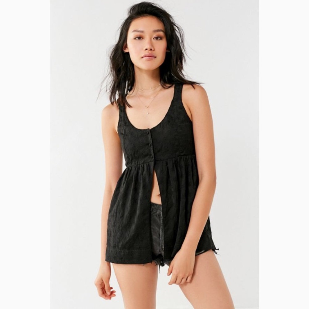 UO Angie embroidered eyelet babydoll tank top